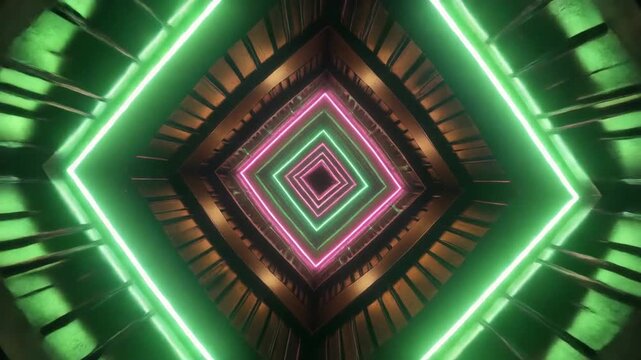 Abstract geometric pattern morphing with vibrant colors and motion blur