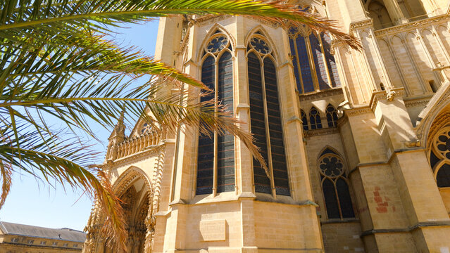 Metz Cathedral Saint Etienne standing under a clear blue sky, a historic landmark in France