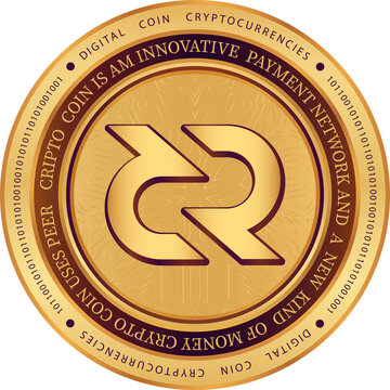 Decred-dcr cryptocurrency logos on abstract background. 3d illustrations.