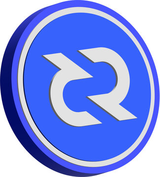Decred-dcr cryptocurrency logos on abstract background. 3d illustrations.