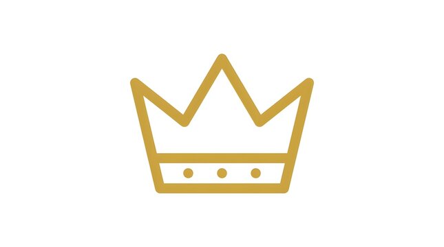 Golden crown flat icon on white background royalty symbol and leadership concept