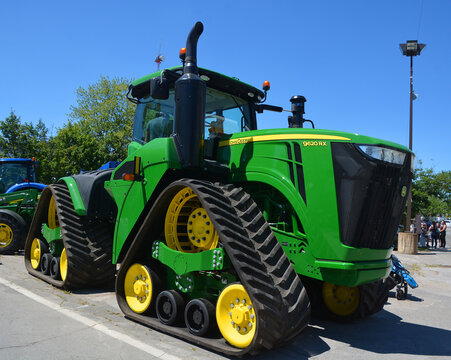 SAINT HYACINTHE CANADA: John Deere 9620 RX tractor, Deere & Company, the firm founded by John Deere, began to expand its range of equipment to include the tractor business in 1876