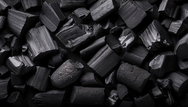 black charcoal texture glowing hot charcoal for barbecue top view free space for text