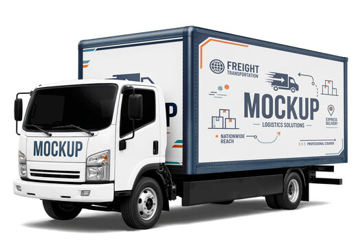 Box Truck Front Studio Mockup