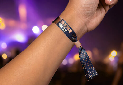 Event Wristband Worn Concert Light Mockup