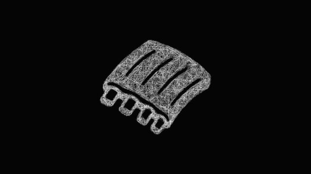 Sketch ribs icon animation - smooth progressive reveal