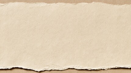 Fototapeta na wymiar Beige torn paper texture background with horizontal ripped edges for vintage stationery, card, poster and design layout