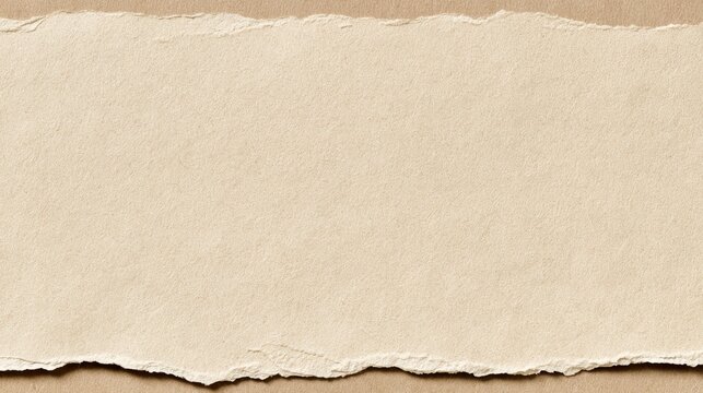 Beige torn paper texture background with horizontal ripped edges for vintage stationery, card, poster and design layout