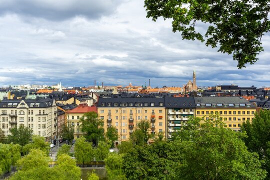 Stockholm city skyline view from Observatory Grounds