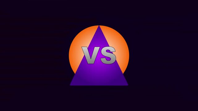 Abstract shapes merging into a versus competition graphic animation