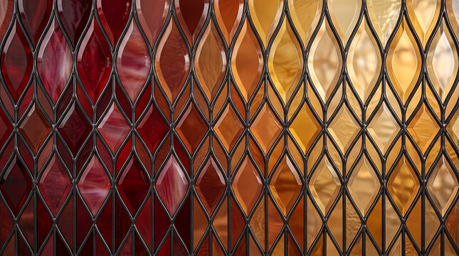 Abstract diamond pattern with gradient gold and deep red metallic texture