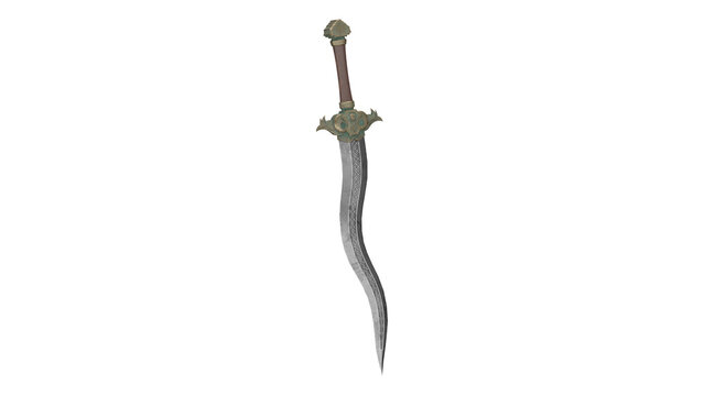 3d rendering old ritual knife