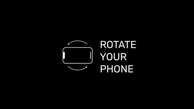 rotate your phone 90 degree animation of stock line frame