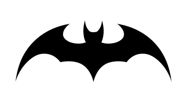 Black bat silhouette icon isolated on transparent background as png file for graphic design projects