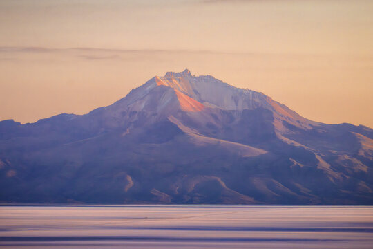 Tunupa Volcano rising above Salar de Uyuni in Bolivia 2024