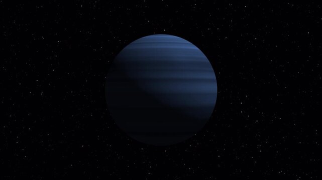 Animation of planet Uranus rotating in space with stars and alpha channel, isolated for astronomy, science, solar system and educational projects