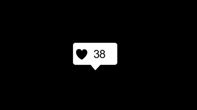 Animation of a simple counter from 0 to 700. values, heart shape in a red rectangle animation video.  4K