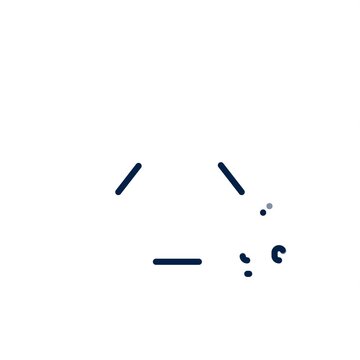 Animated Blue Line Icon of Connected Robot Network on White Background