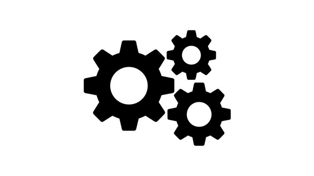 Black gear icons representing mechanical work