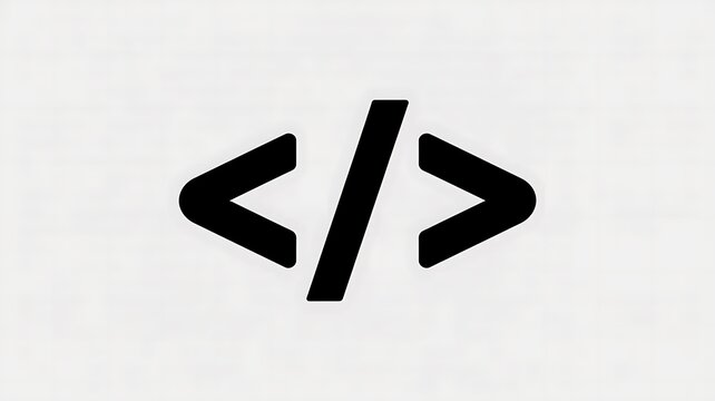 Black code icon representing software
