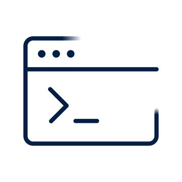 Minimalist browser window icon with command line interface symbol
