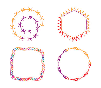Colorful neon frame designs for creative projects transparent background