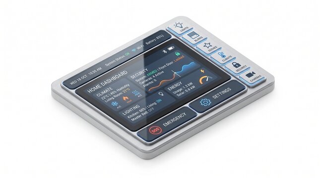 Isometric digital car GPS navigation device with real-time traffic and route display on screen