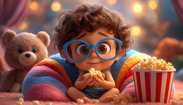 3d illustration kid , cartoon kids, , kids portrait 3d , cute kids 3d style , 3d render
