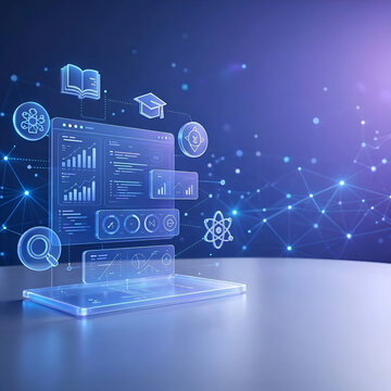AI Smart Education Abstract Technology Background with Digital Learning Network