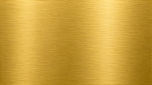 Brushed gold metal texture, elegant yellow metallic background, polished brass surface with horizontal grain, luxury industrial backdrop