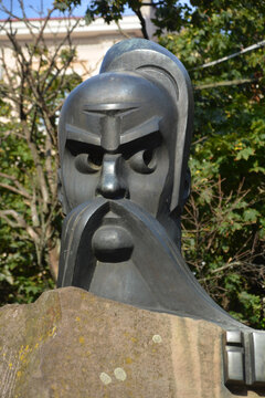 LVIV UKRAINE: Monument to Ivan Pidkova (Horseshoe) the leader of the Zaporozhye Cossacks who was executed in Lviv in 1578