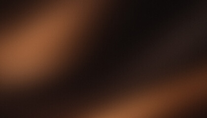 Fototapeta premium Abstract dark moody background with glowing dark brown, chocolate and amber copper light smooth diagonal gradient and vintage grainy noise texture