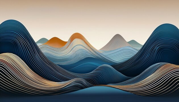 curved lines seamless border imitation of mountain ranges background minimalism