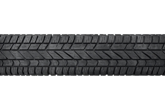 Black automotive tire tread pattern strip