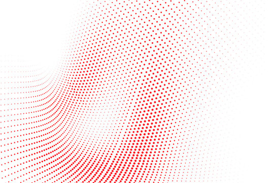 Red halftone wave background with smooth dotted curves and clean modern abstract digital design