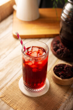 Hibiscus cooler. In Mexico, known as Agua de Jamaica, an infusion made from the hibiscus flower (Hibiscus sabdariffa), which is said to have multiple health benefits. It can be enjoyed hot or cold.