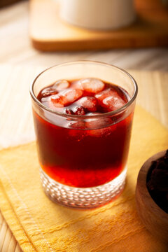 Hibiscus cooler. In Mexico, known as Agua de Jamaica, an infusion made from the hibiscus flower (Hibiscus sabdariffa), which is said to have multiple health benefits. It can be enjoyed hot or cold.