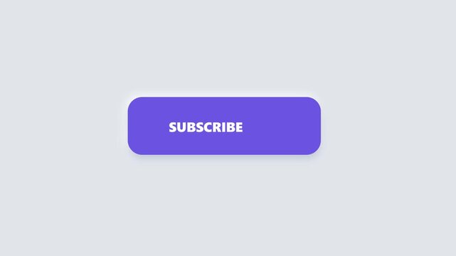 Animated purple subscribe button for social media channels and digital marketing animation 4k