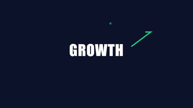 Business growth concept with animated upward arrow and text animation 4k success progress