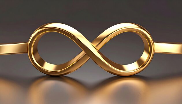 Gold Infinity Symbol with Shiny Metallic Texture