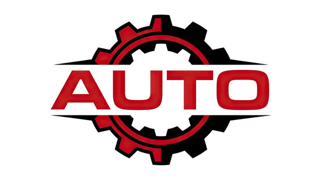 Automotive service logo with gear and bold text.