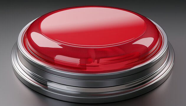red button isolate backbround 3d render