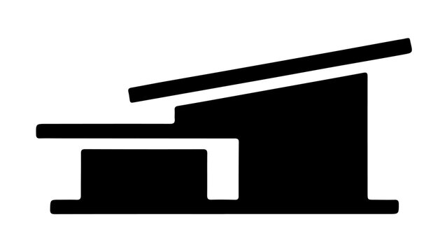 Modern house icon with slanted roof vector contemporary architecture silhouette