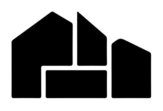 Modern house icon with slanted roof vector contemporary architecture silhouette