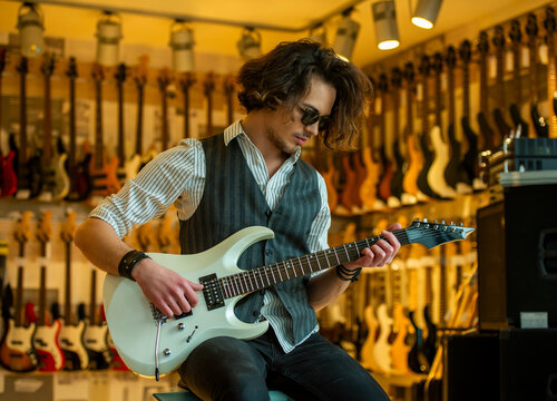 Playing Electric Guitar.