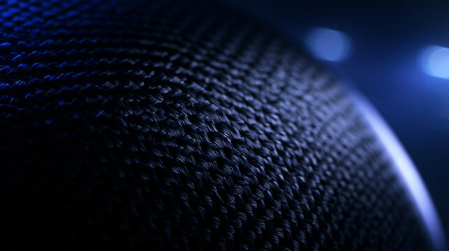 Close-Up of Modern Smart Speaker with Fabric Mesh Texture