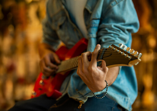 Electric Guitar Closeup.