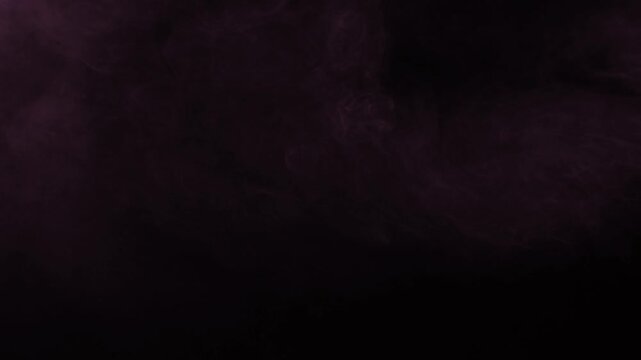 Delicate pink fog haze drifting softly across dark space on black background overlay