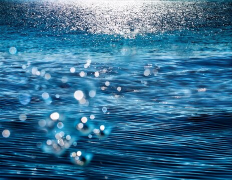 bluewater bubbles on the surface ripples defocus blurred transparent white black colored clear calm water surface texture with splash and bubbles water waves with shining pattern texture background