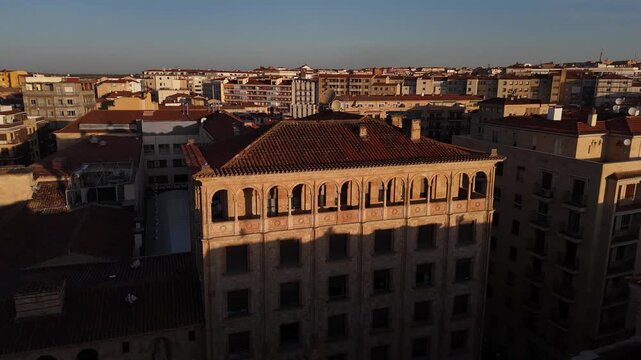 Salamanca, Spain- Old City Flyover at Dawn